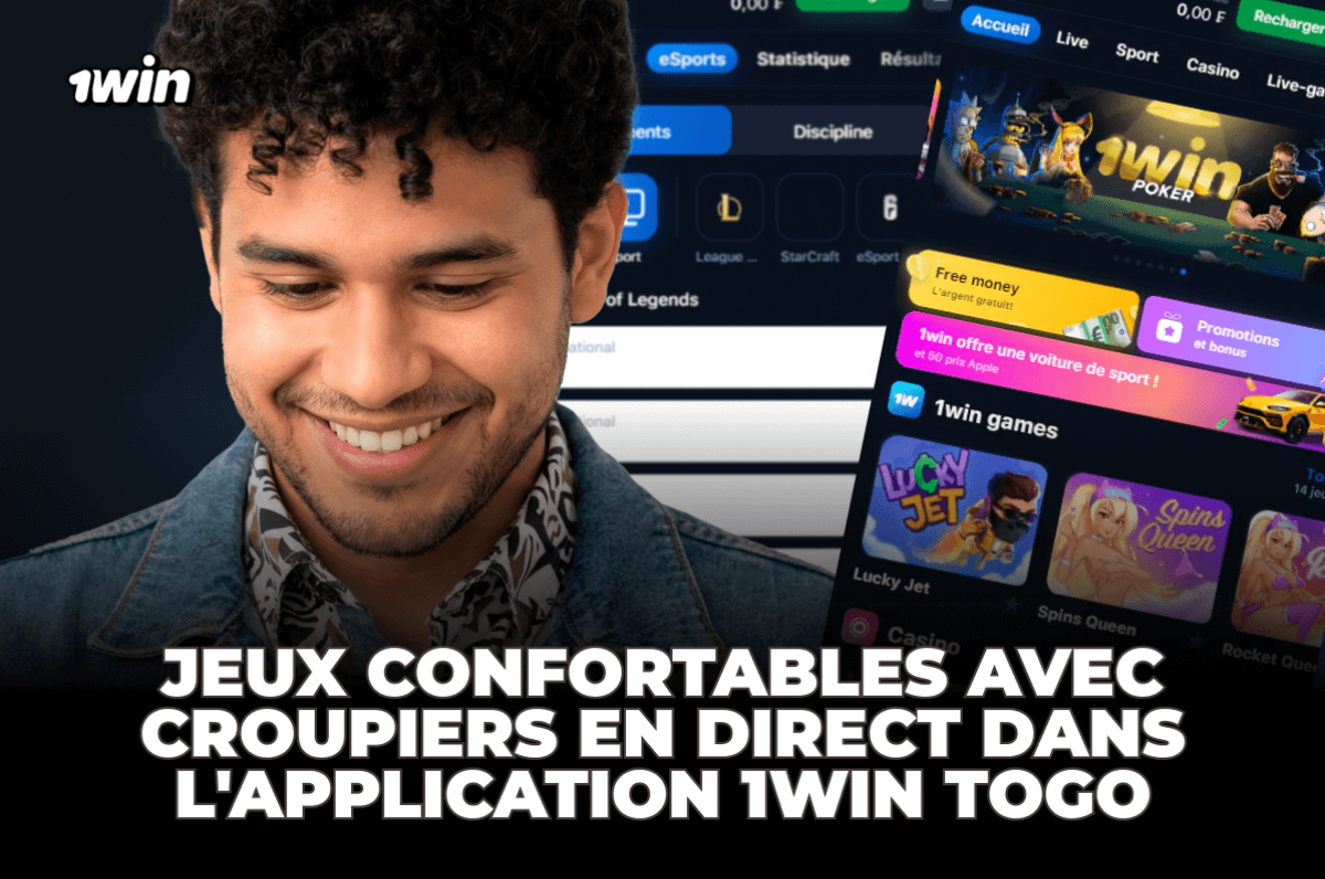 Jeux confortables avec croupiers en direct dans l'application 1Win Togo